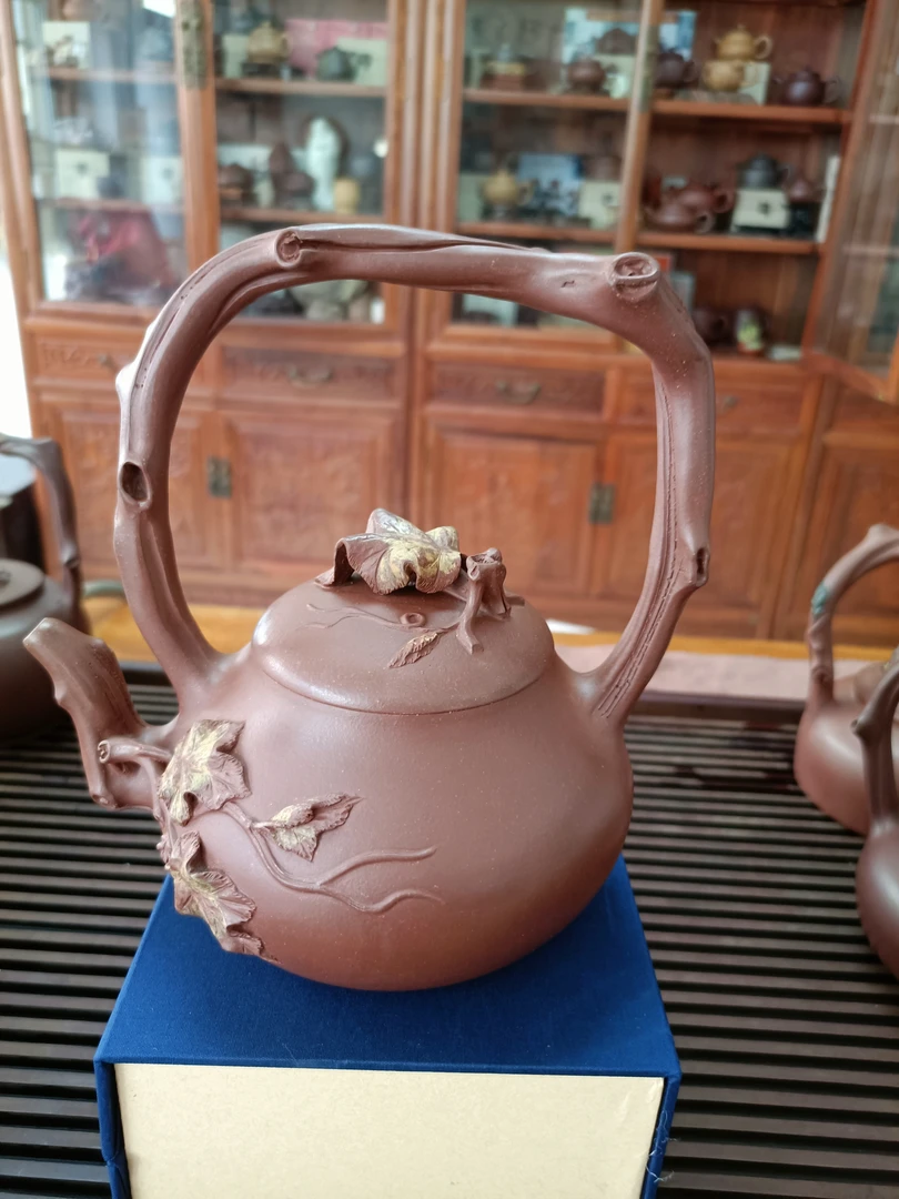 宜兴牛盖紫砂壶底槽清泥一提夏趣壶茶壶精美陶壶水壶提梁壶茶具