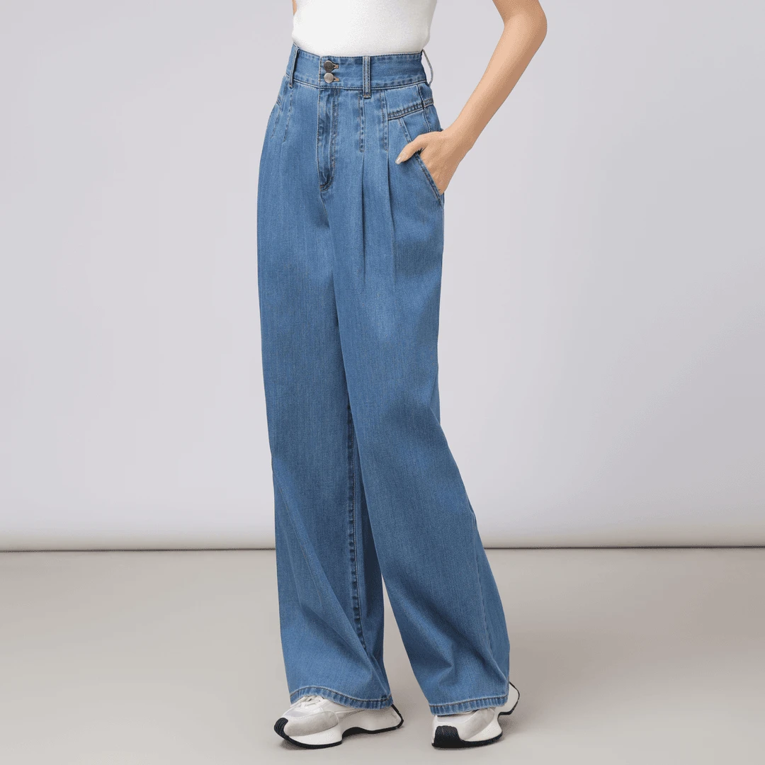 AMASS/阿玛施新款显瘦高腰百搭高级直筒休闲裤5100578