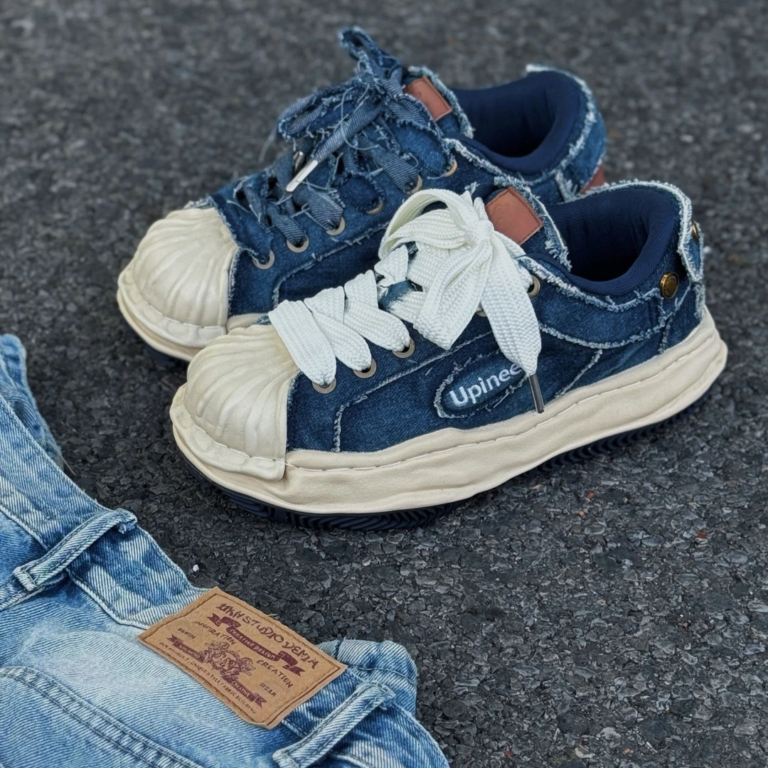 水洗牛仔男女款厚底2024新款情侣鞋UP022A