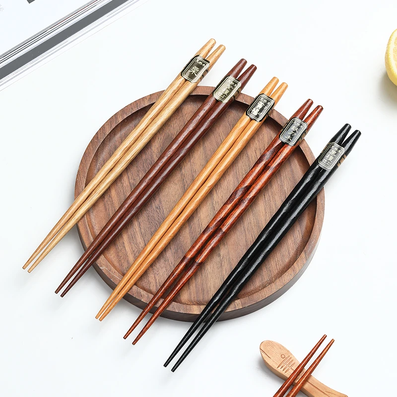 礼盒装木质筷子套装创意精致日式实木尖头便携防霉高档筷子