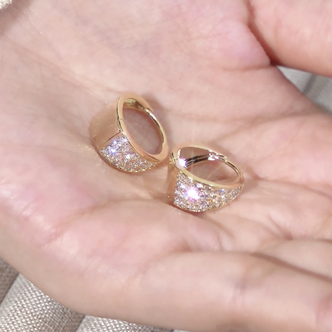 铜合金合成锆石耳饰 122时尚百搭耳环耳扣