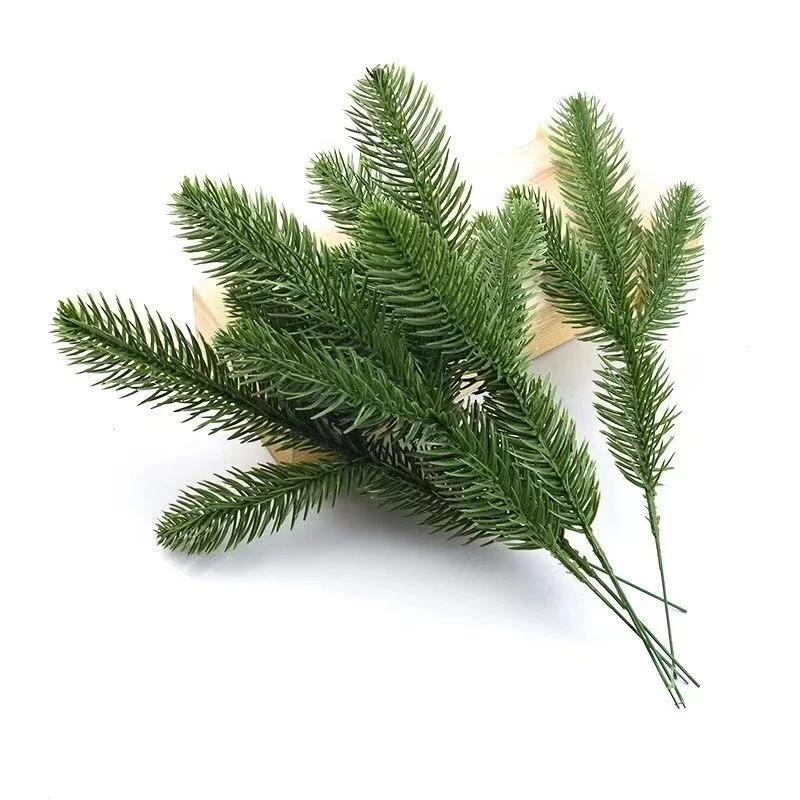 圣诞仿真松针三叉手工插花松枝圣诞节配件diy花环装饰材料松树