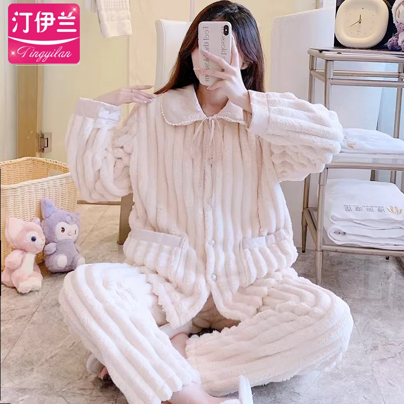 珊瑚绒睡衣女可外穿冬季新品加厚加绒家居服套装居家爆款冬款超厚