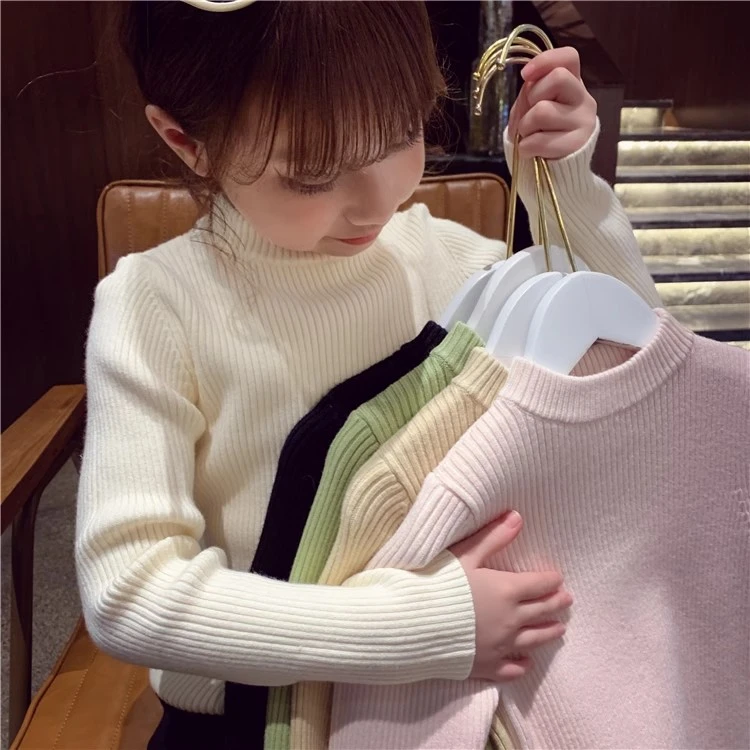 【宠粉浮力】女童毛衣儿童纯色圆领针织打底衫冬装内搭上衣 GM23130