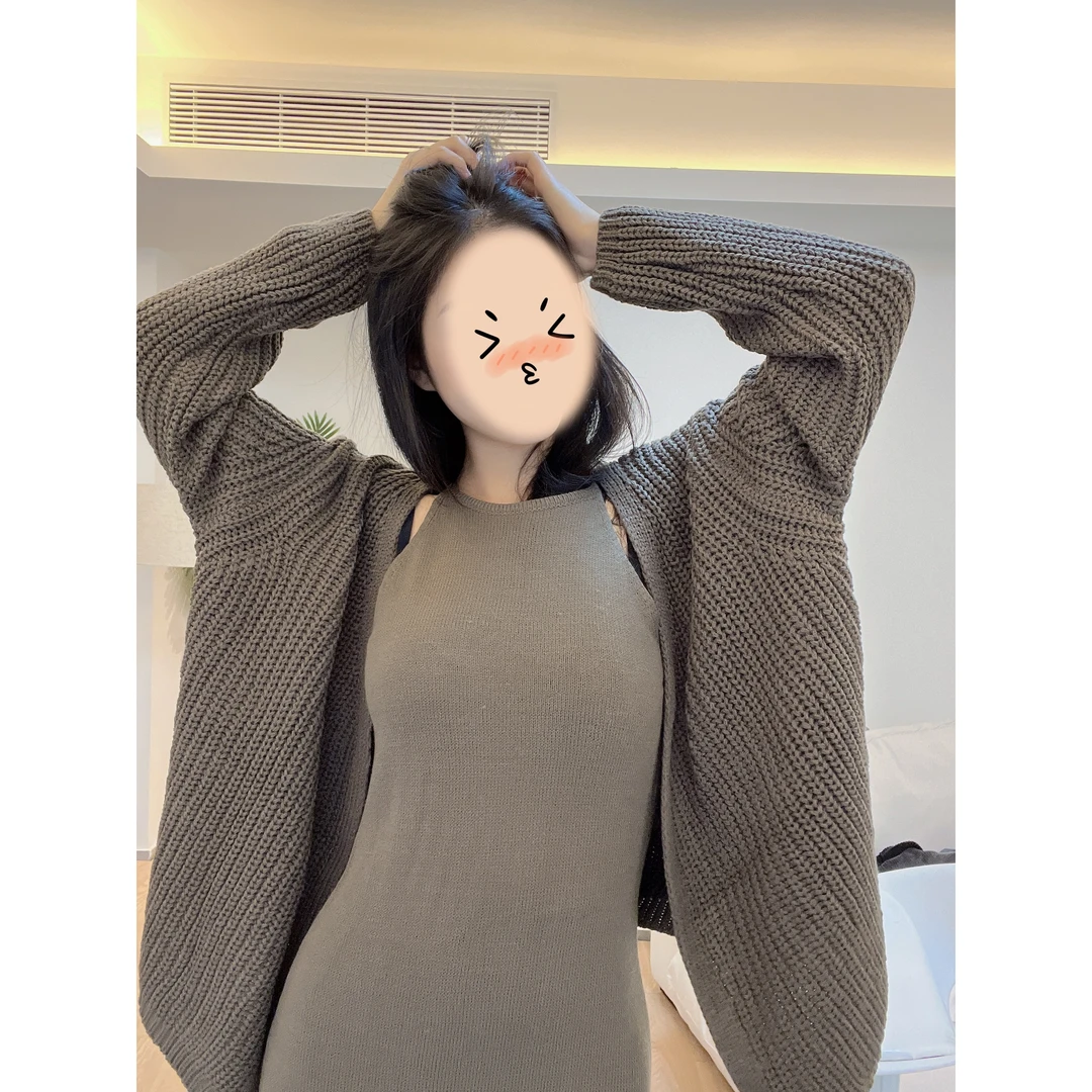 【清仓活动款】【低饱和】秋冬茶歇加厚中长款针织开衫吊带连衣裙