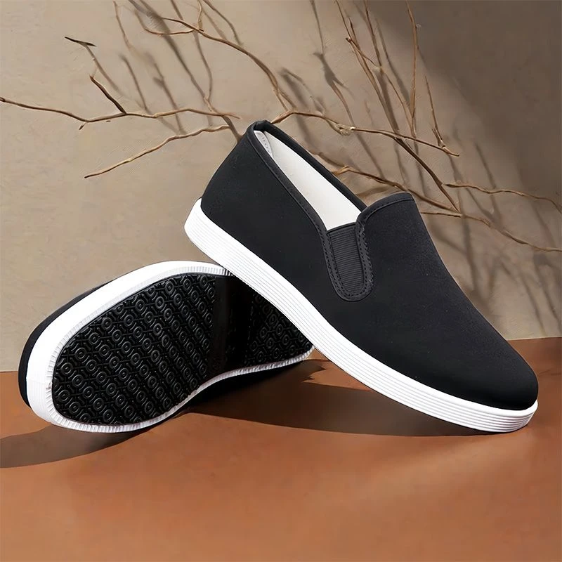 男春秋新款透气软底百搭一脚蹬休闲鞋轻便防滑低帮加厚舒适爸爸鞋