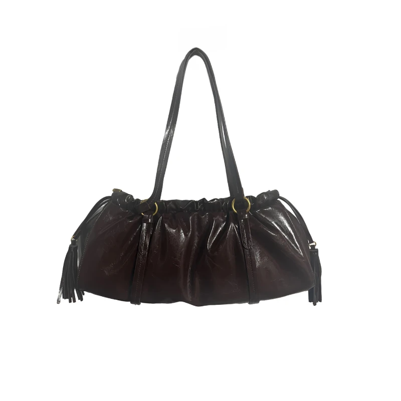 【CF】2024年新款轻奢百搭手提包斜挎单肩包 8811-棕色