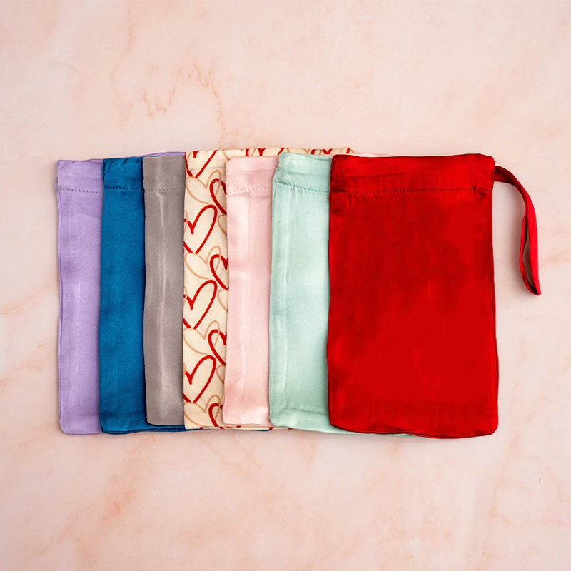 真丝收纳袋抽绳束口袋桑蚕丝首饰品袋化妆品袋旅游携带迷你束口袋