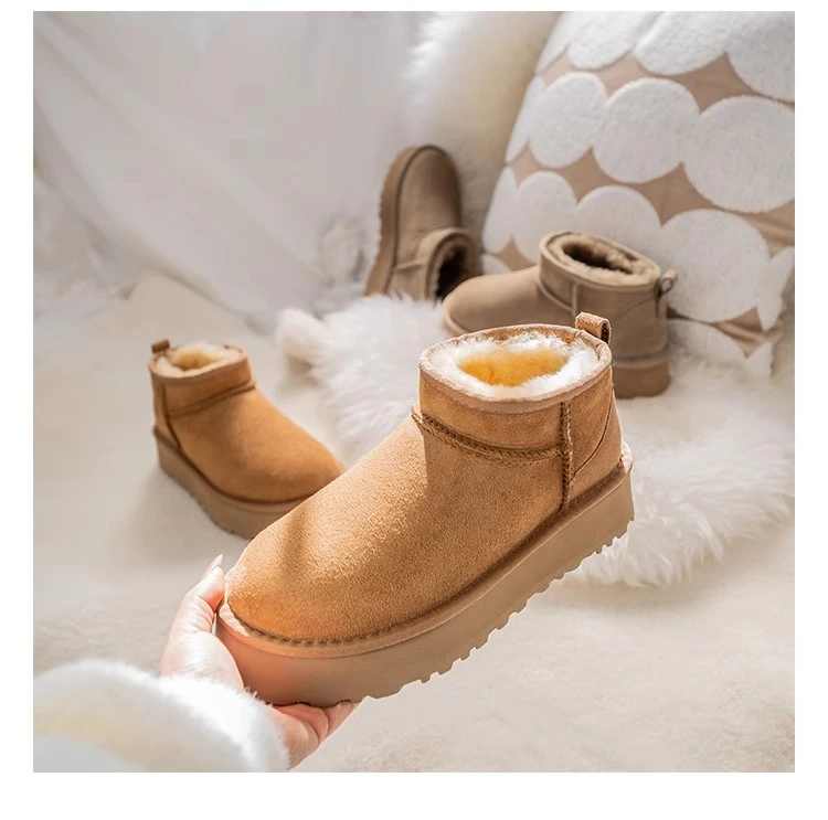 【老田家】2025年冬季周冬雨同款羊皮毛雪地靴防水防滑加厚时尚百搭