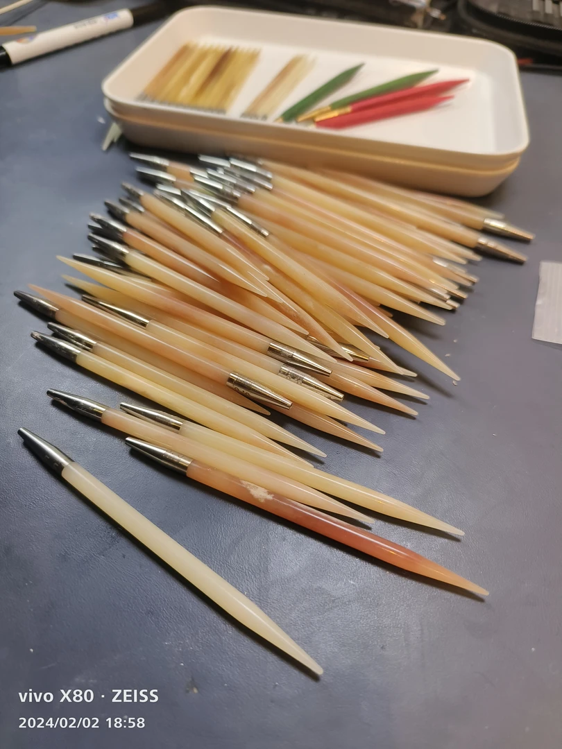 骆驼骨圆针花料毛衣针