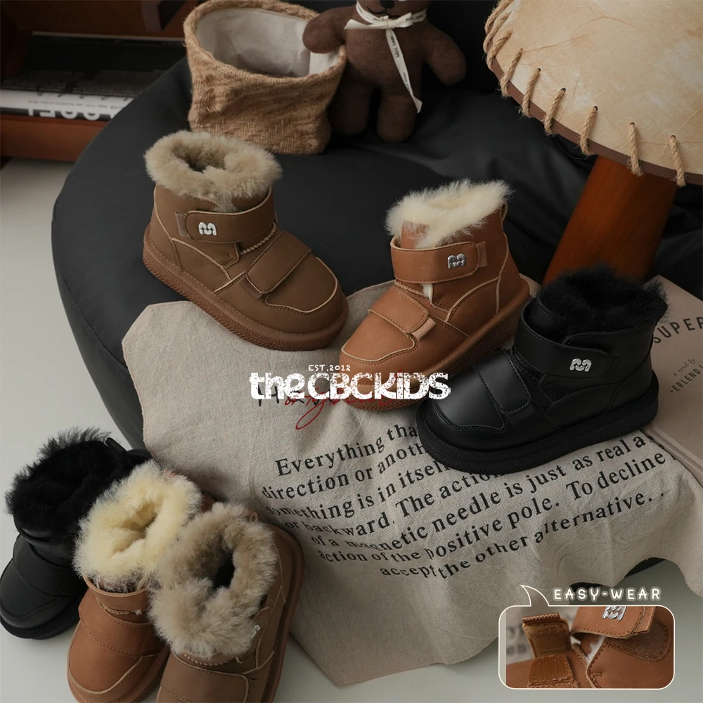 儿童雪地靴秋冬季保暖加绒短靴时尚童鞋249125
