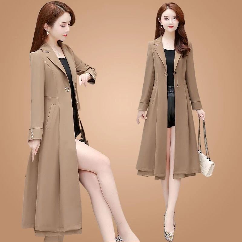 风衣外套女春秋2024新款中年妈妈阔太太中长款流行别致大码上衣女