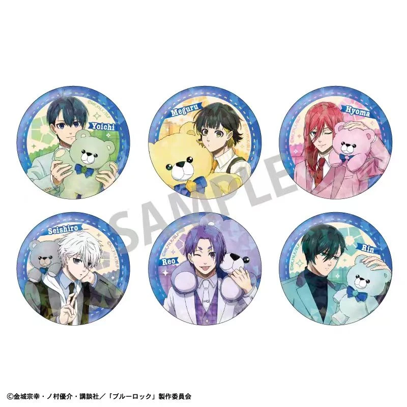 【蓝锁泰迪熊西装吧唧】全6种 蓝色监狱 潮玩盲盒(拆盒代拆)