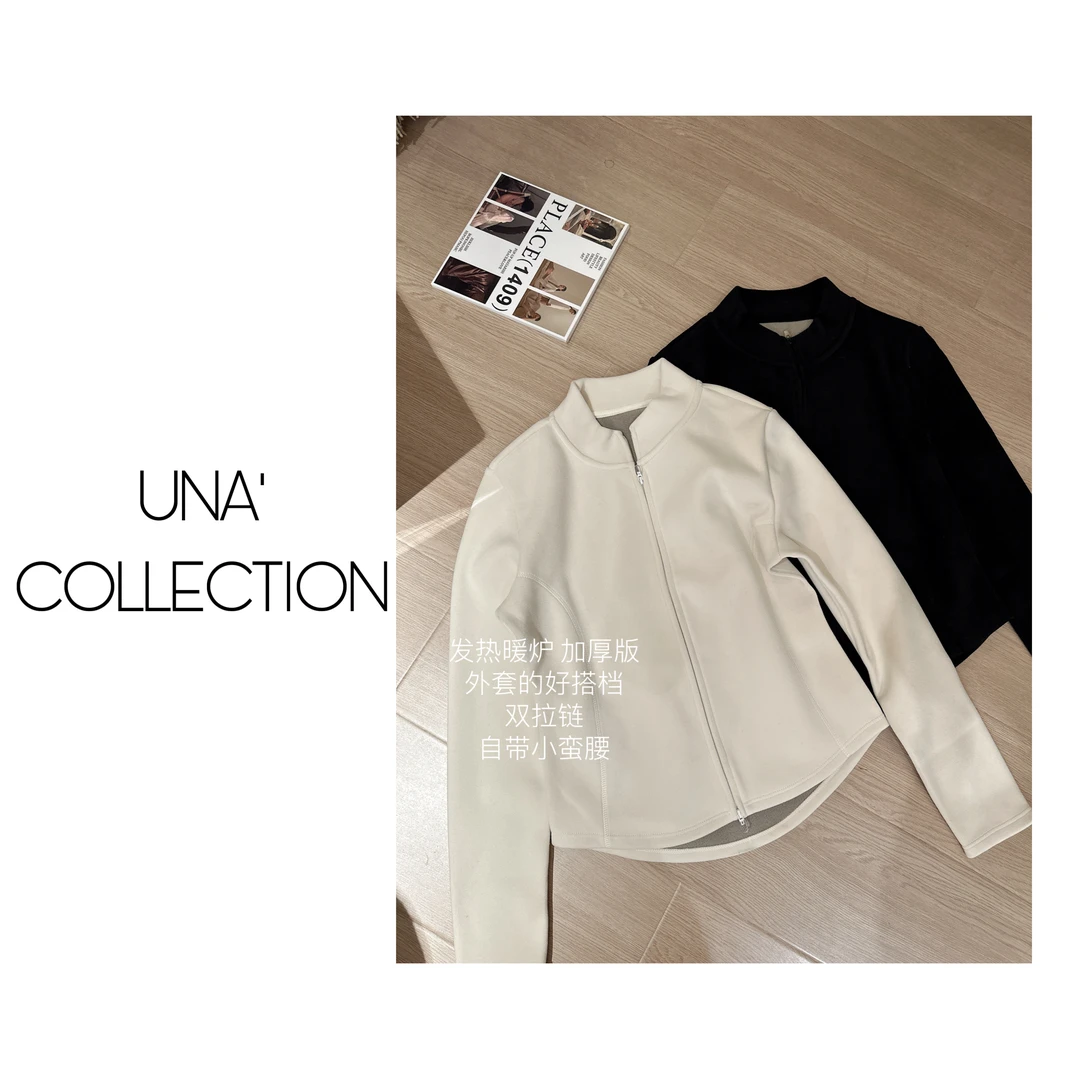 【吉满】蓄热小暖衣/外套的好搭档 立领双拉链保暖卫衣JM2436