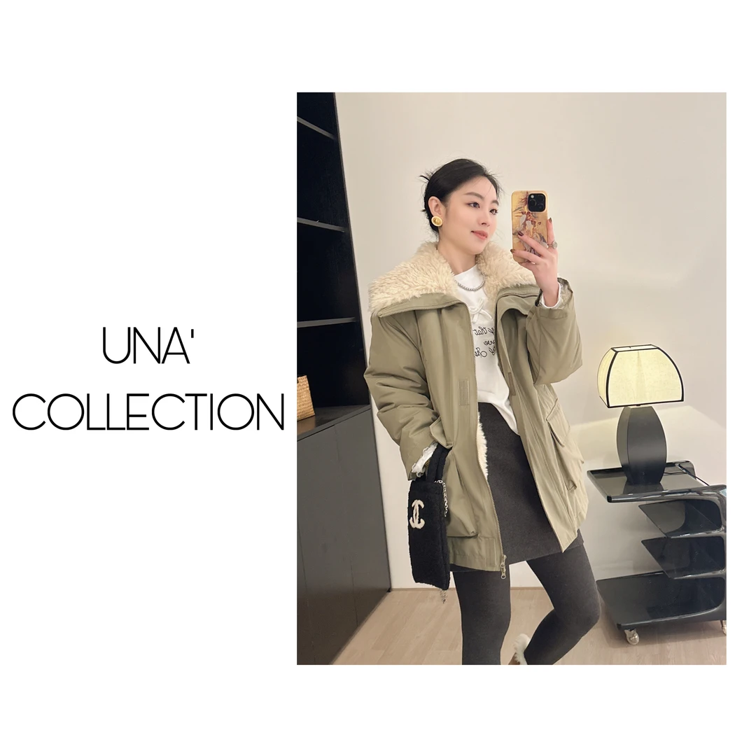 【吉满】赵露思加厚中长款工装外套羔羔毛冲锋衣JM2494