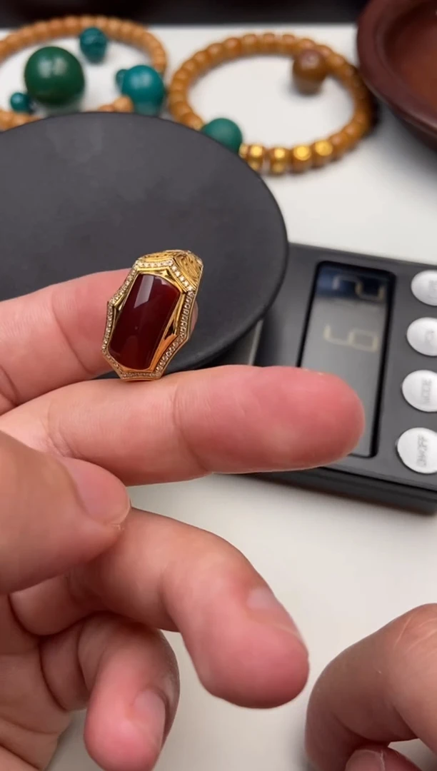 【闪购商品】南红玛瑙戒指合金南红戒指