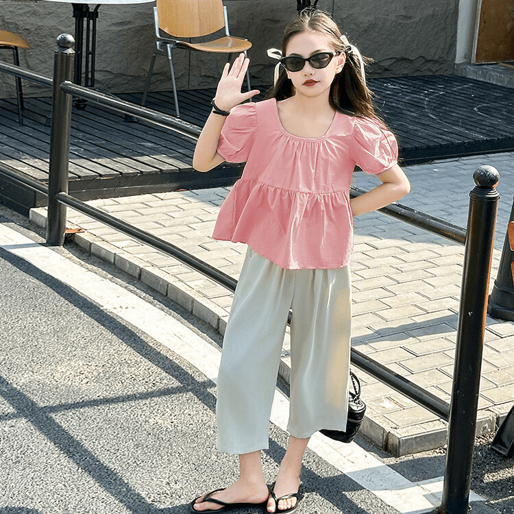 2024夏气质女童时尚夏季休闲洋气宽松时髦两件套