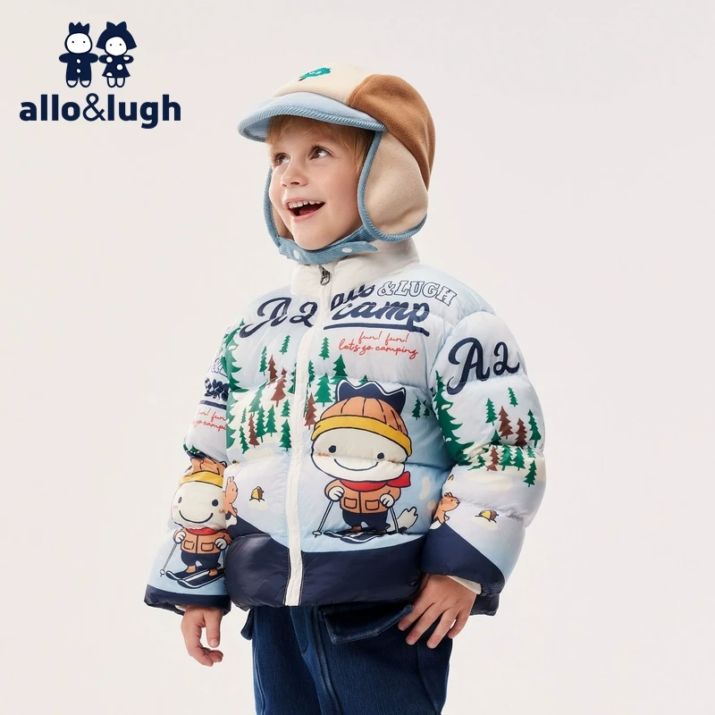 【滑雪系列】阿路和如2024秋冬新男童女童立领保暖滑雪羽绒服