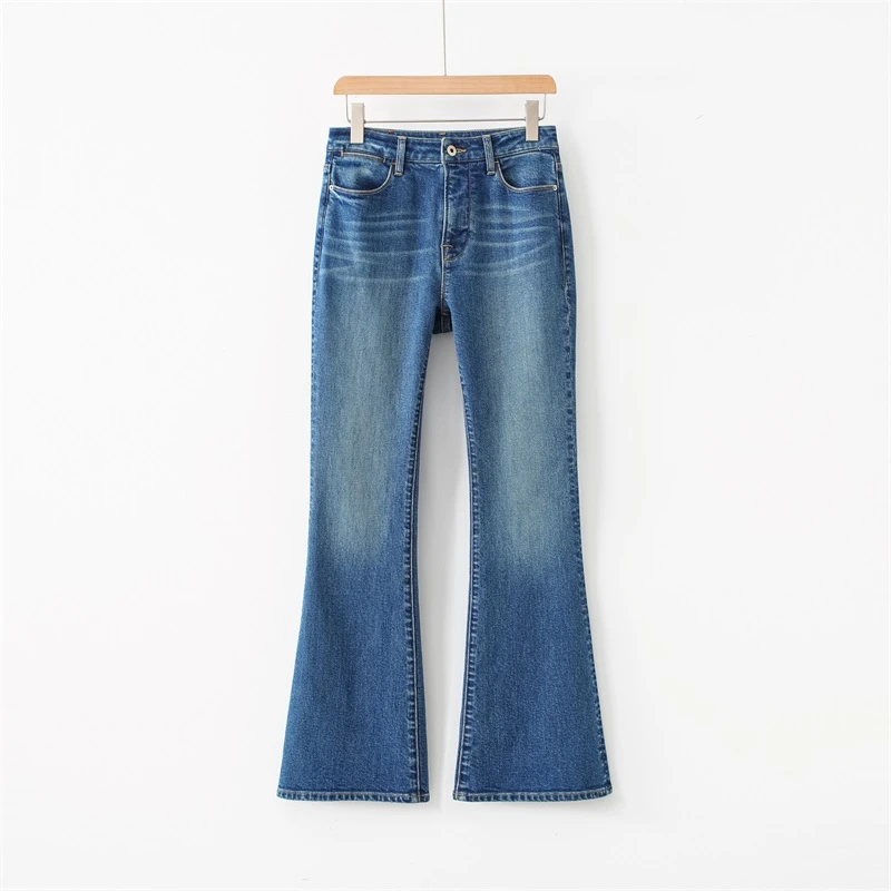 “rose微喇”复古高腰高腰休闲时尚软牛仔裤24122201(02))