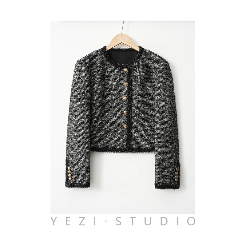 “幻境”高端定制南非马海毛羊毛小香风外套24115713