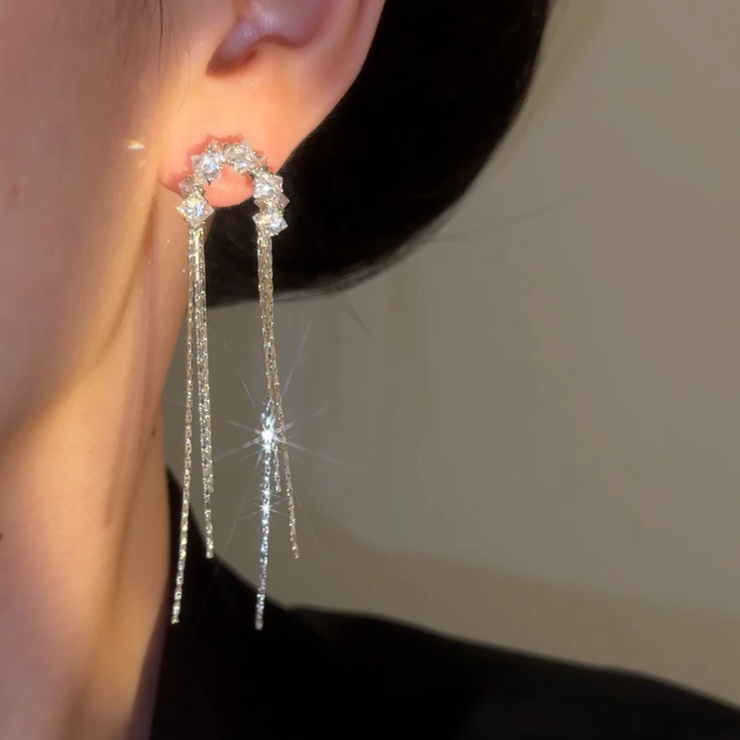 铜合金耳饰 【永恒】精致轻奢秋冬新款简约长款百搭气质小众女时尚