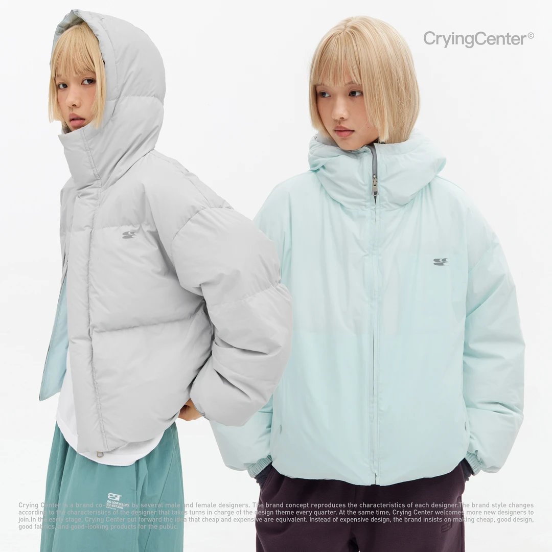 Crying center/哭喊中心冰川蓝双面穿羽绒服