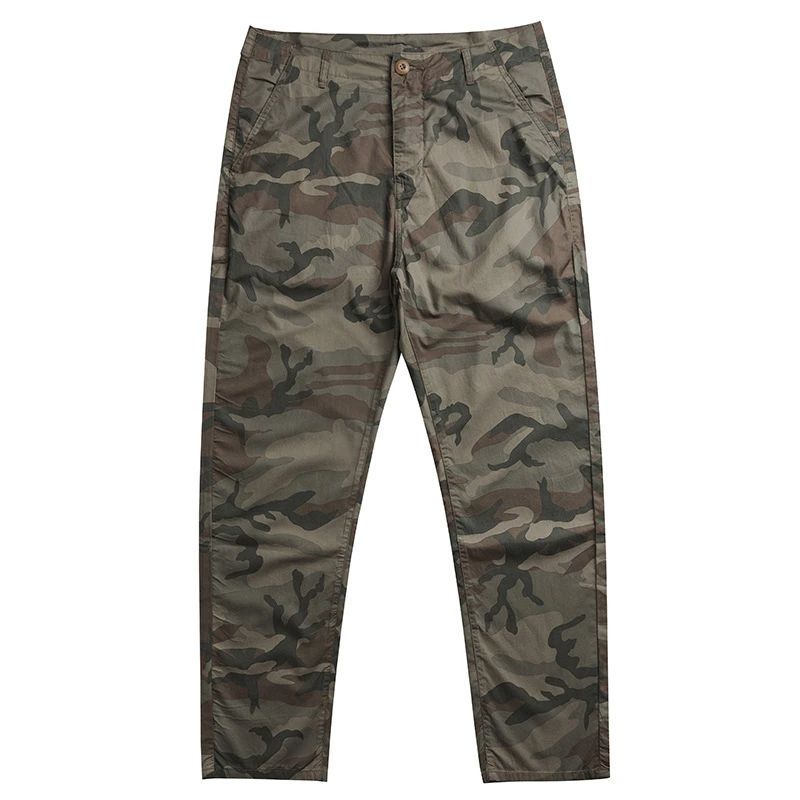 970/1074纯棉薄款夏天迷彩裤休闲户外透气长裤子宽松百搭直筒裤男