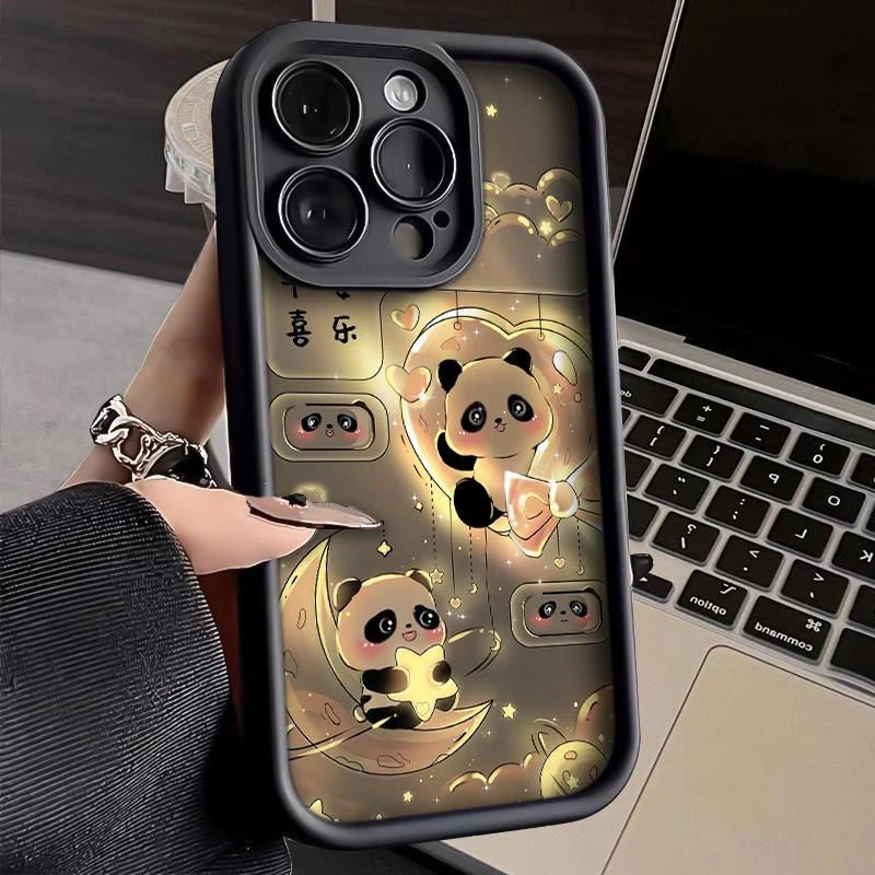 熊猫适用华为mate60苹果oppo小米15/14/13promax防摔vivo手机壳女