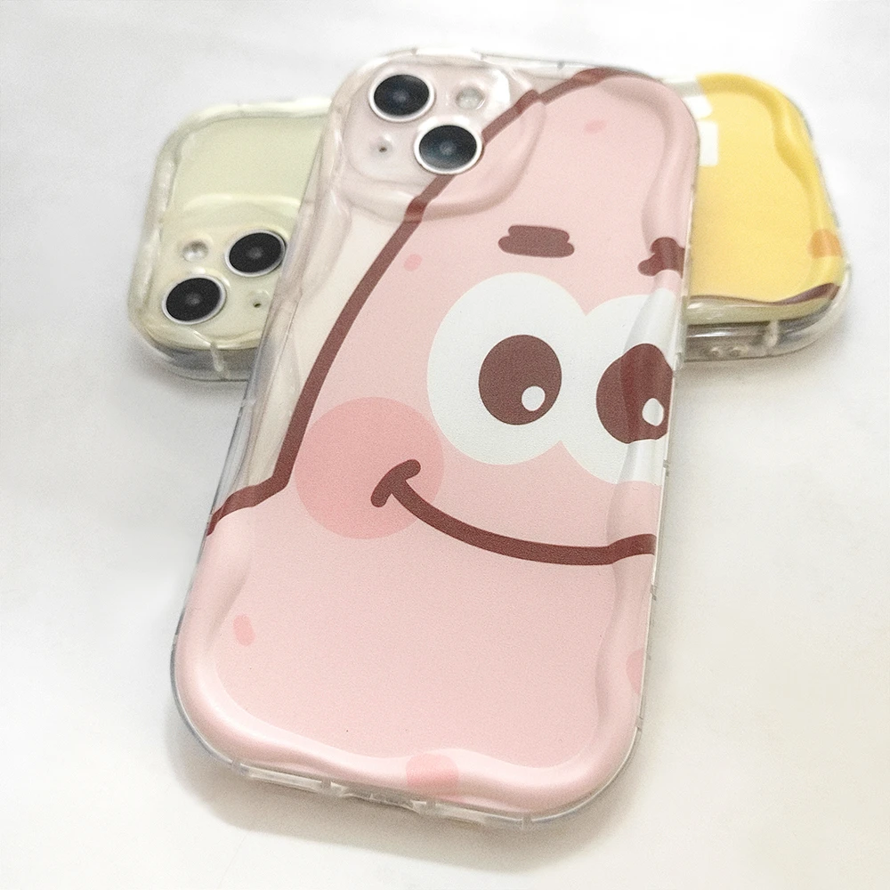 卡通微笑海绵宝派大星手机壳情侣 适用苹果/华为/OPPO/VIVO/小米
