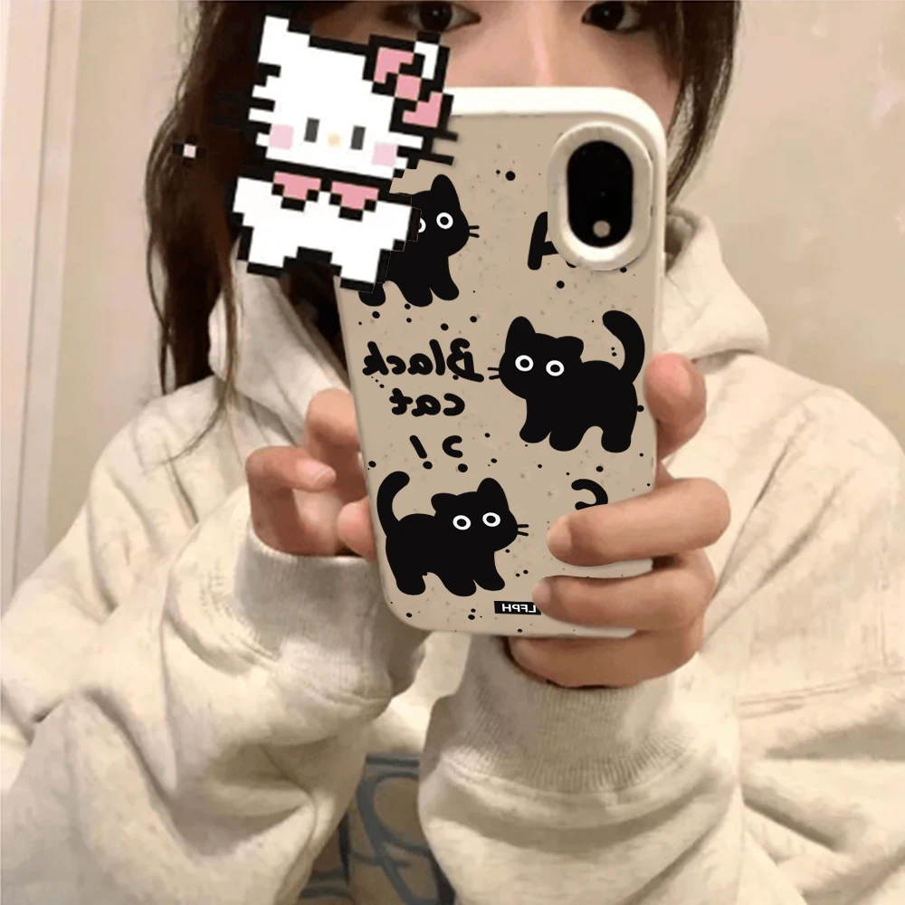 猫咪适用华为mate60苹果oppo小米15/14/13promax防摔vivo手机壳女