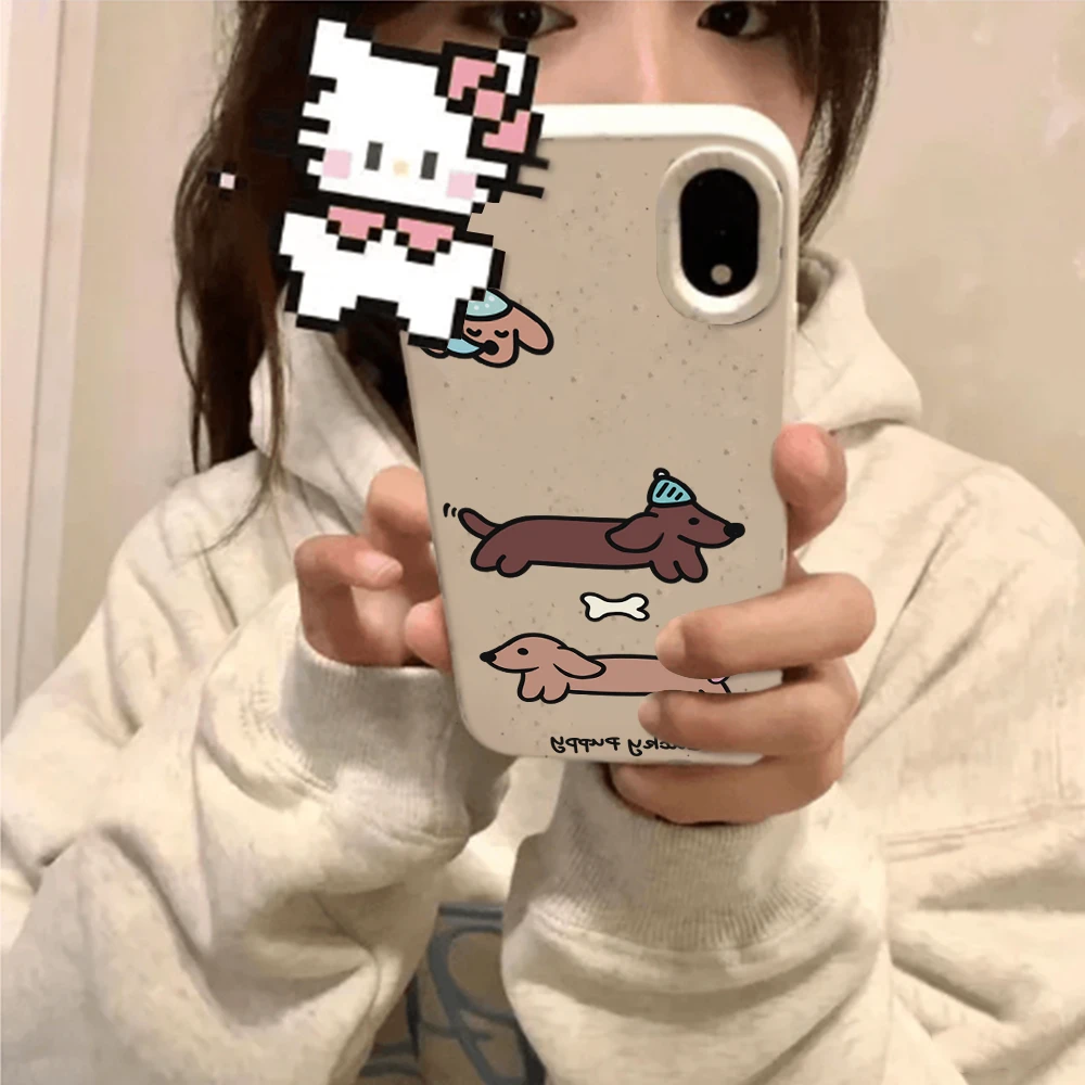 小狗适用华为mate60苹果oppo小米15/14/13promax防摔vivo手机壳女