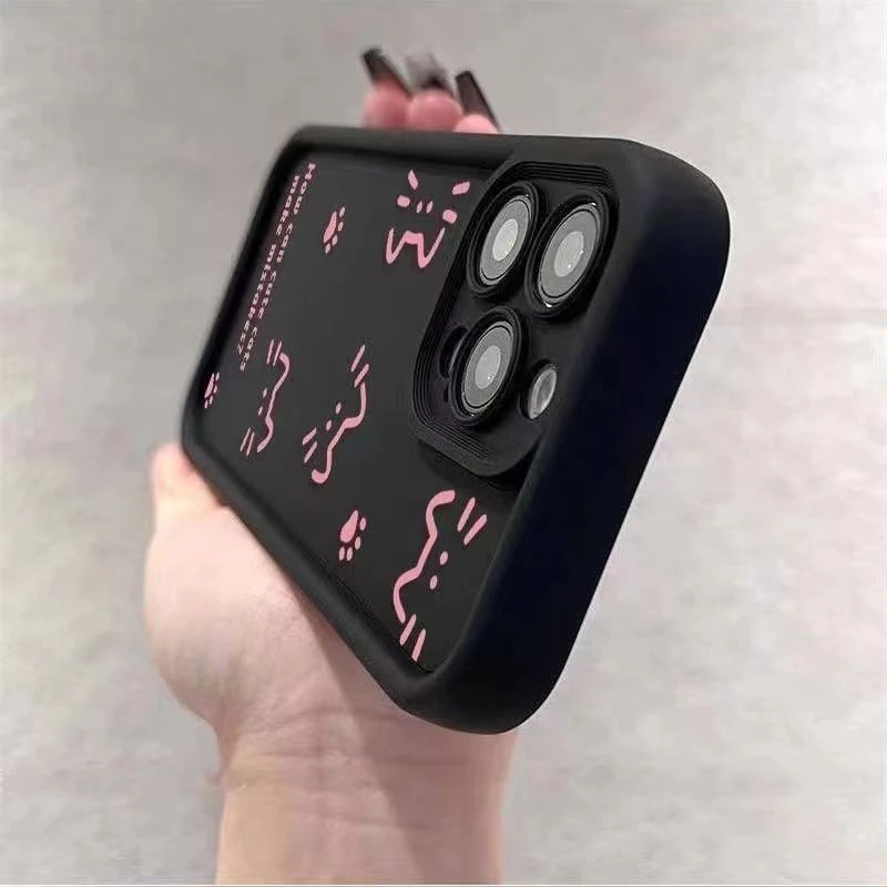 ins简笔猫咪 适用iphone15苹果14手机壳女13华为vivo小米oppo红米