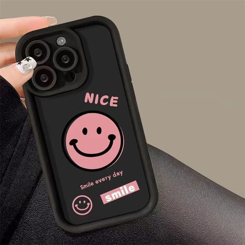 笑脸适用华为mate60苹果oppo小米15/14/13promax防摔vivo手机壳女