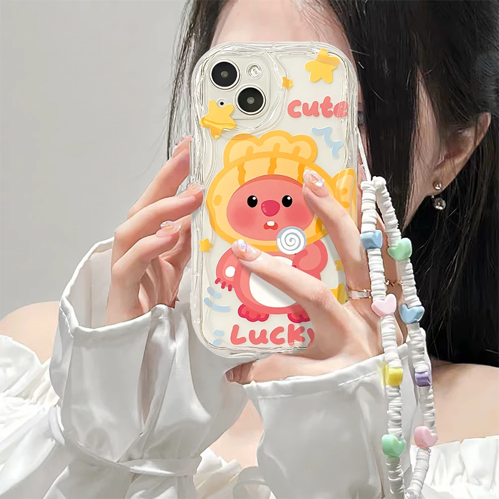 适用苹果/华为/OPPO/VIVO/小米F 可爱卡通鲷鱼烧海狸透明手机壳女