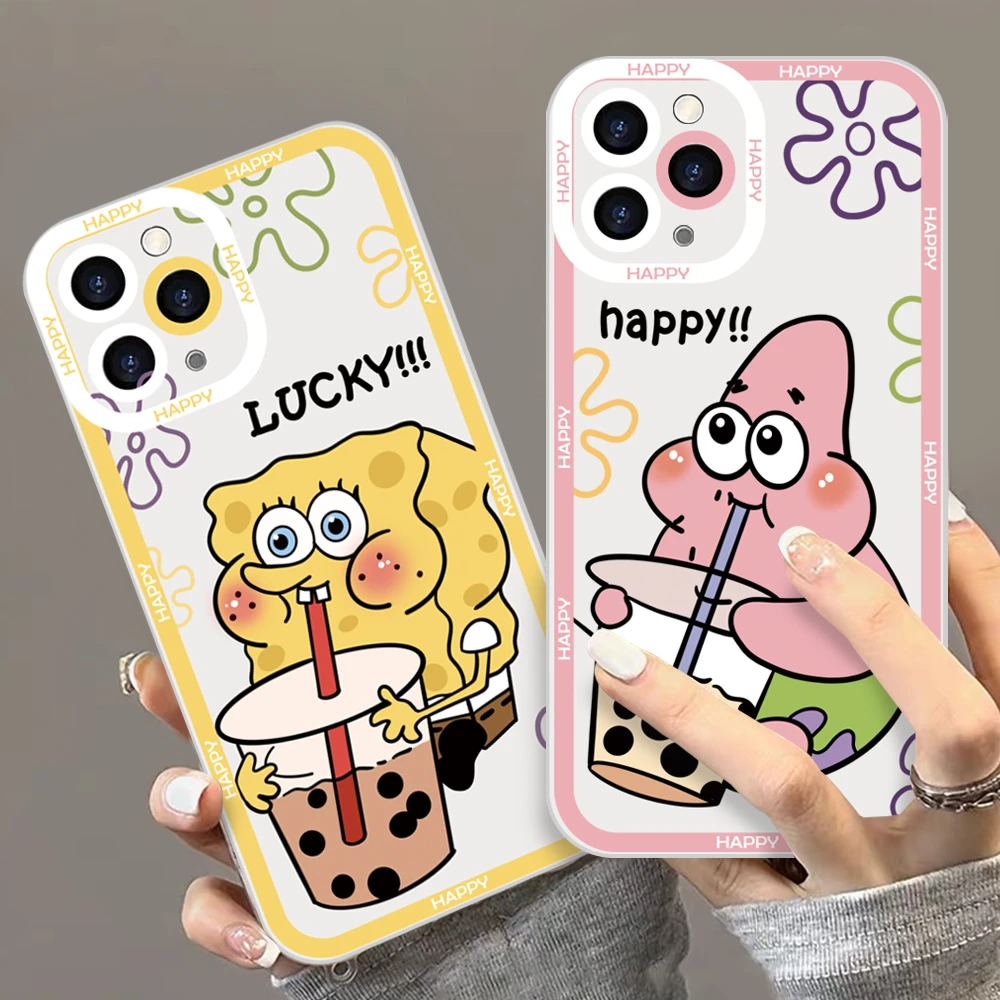 派大星海绵宝全包防摔透明手机壳 适用苹果/华为/OPPO/VIVO/小米