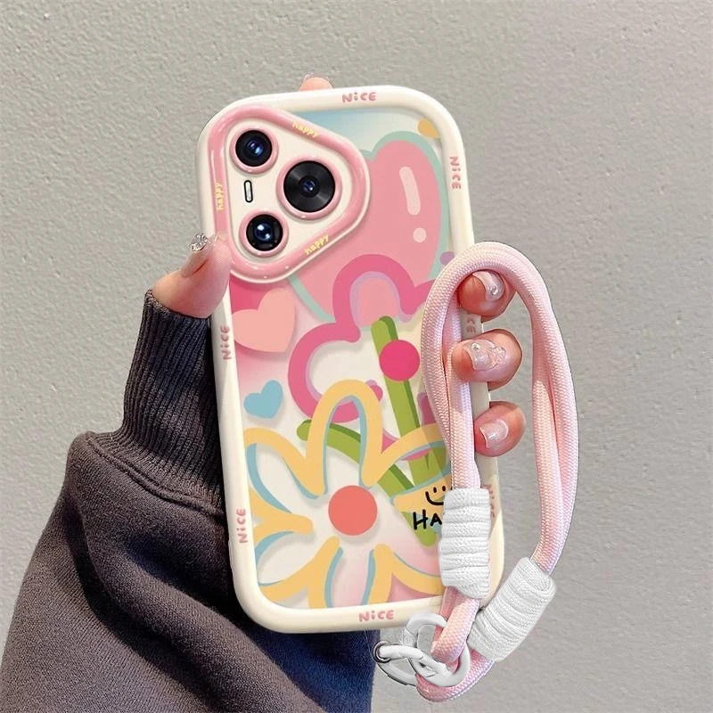 粉色花适用华为mate60苹果oppo小米15/14/13promax防摔vivo手机壳