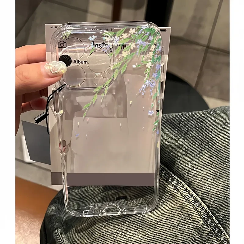 花朵适用华为mate60苹果oppo小米15/14/13promax防摔vivo手机壳女