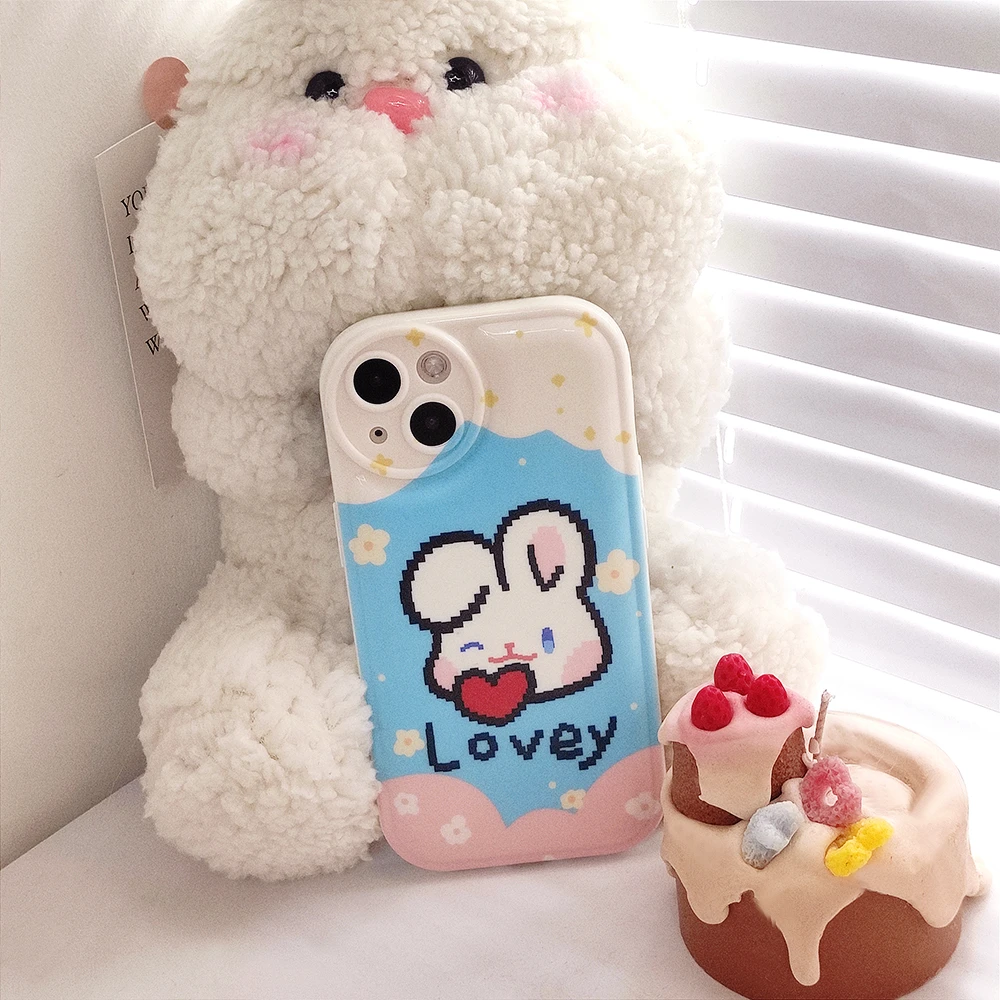 适用苹果/华为/OPPO/VIVO/小米Z  可爱卡通粉兔子趣味手机壳女