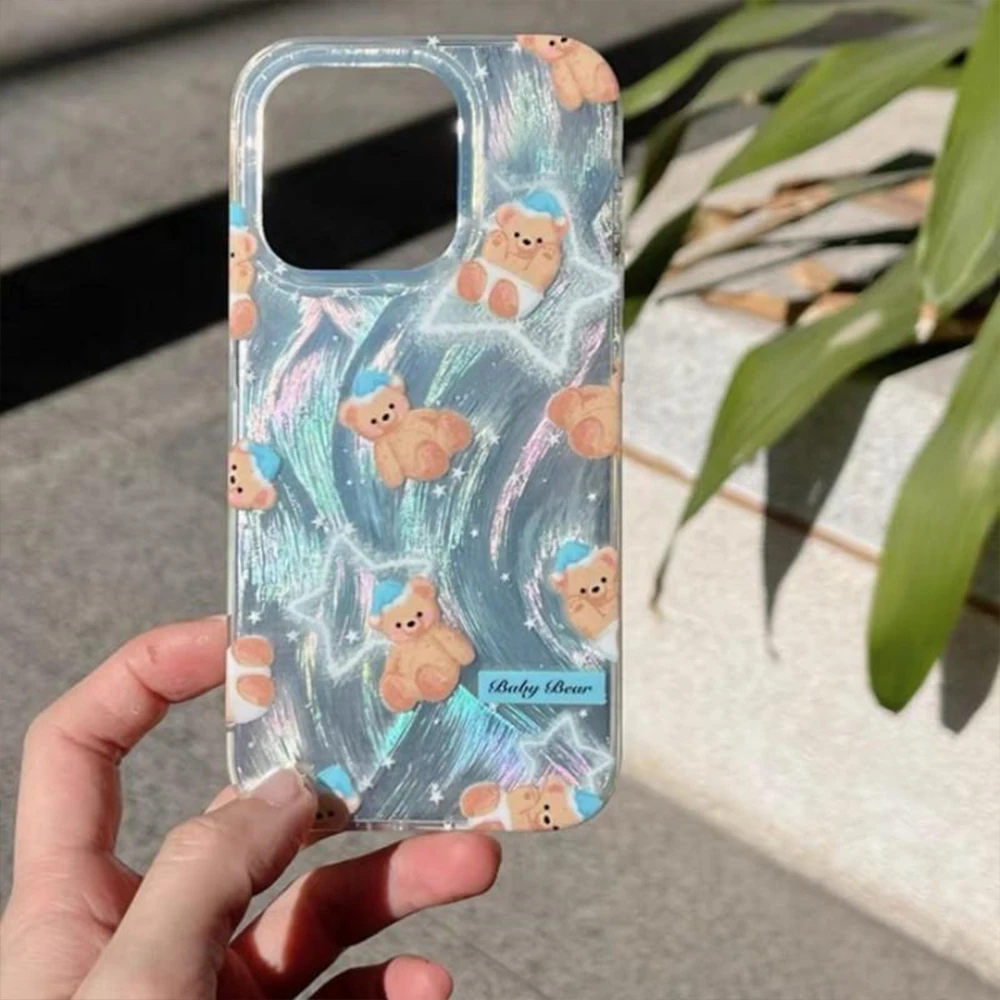 小熊适用华为mate60苹果oppo小米15/14/13promax防摔vivo手机壳女