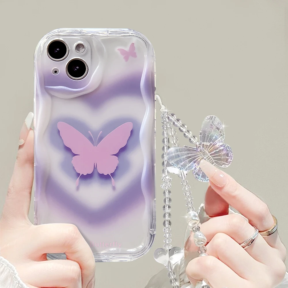 高级渐变晕染蝴蝶透明手机壳女 适用苹果/华为/OPPO/VIVO/小米