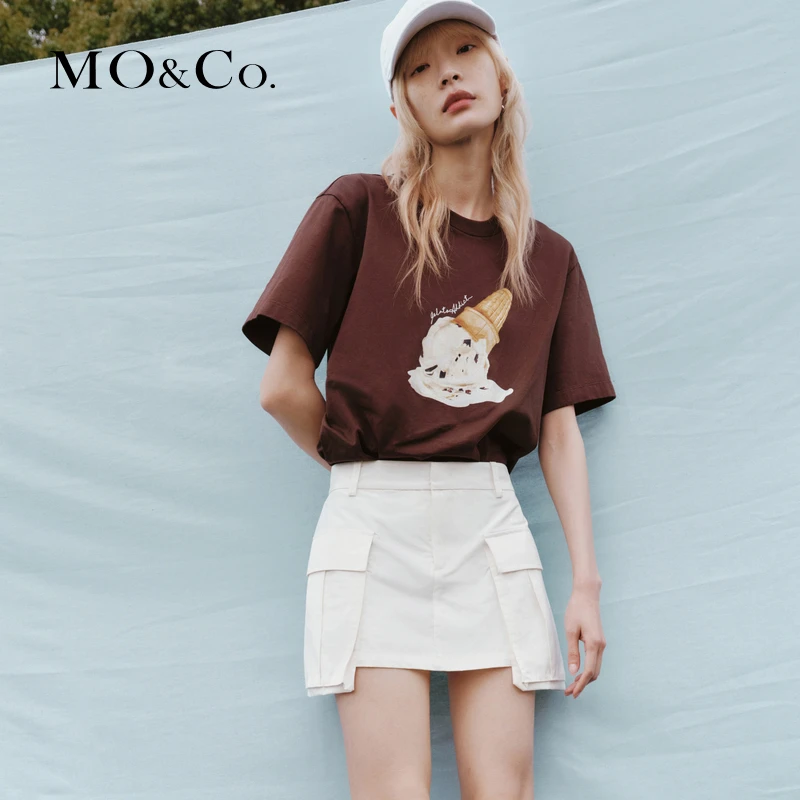 抗菌防螨MOCO夏冰淇淋印花宽松T恤MBD2TEET01