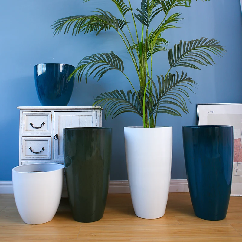 天堂鸟幸福树散尾葵龙血树千年木凤尾竹室内外高档环保树脂大花盆