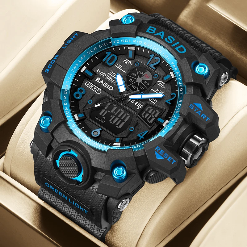 男士手表初高中生防水运动多功能电子表时尚潮流定制高颜值腕表男