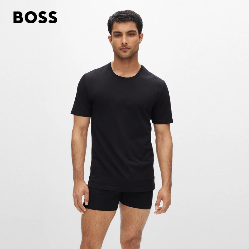 BOSS博斯男士100%棉刺绣徽标打底T 三件装50475284