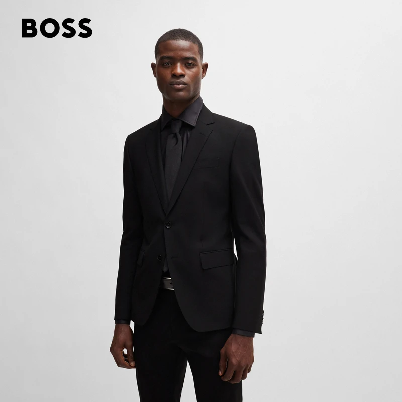 【弹力舒适】BOSS博斯男士新款弹力羊毛修身经典西装套装50493667