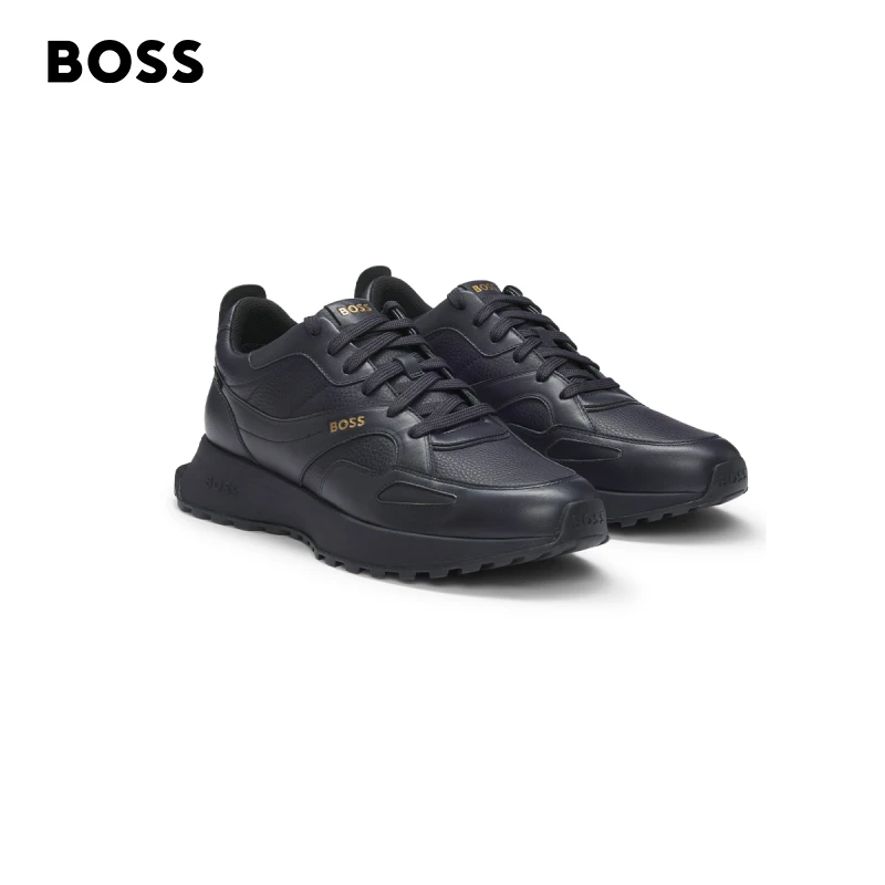 BOSS博斯男士  新款抛光皮革系带运动鞋50529520