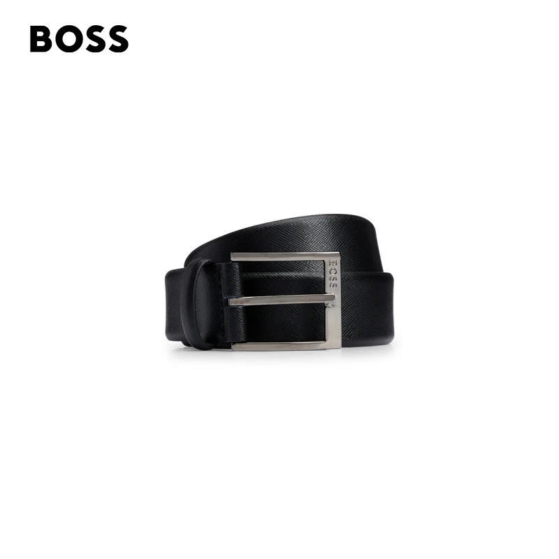 BOSS博斯男士 年早春徽标搭扣压纹意大利皮革时尚腰带50512924