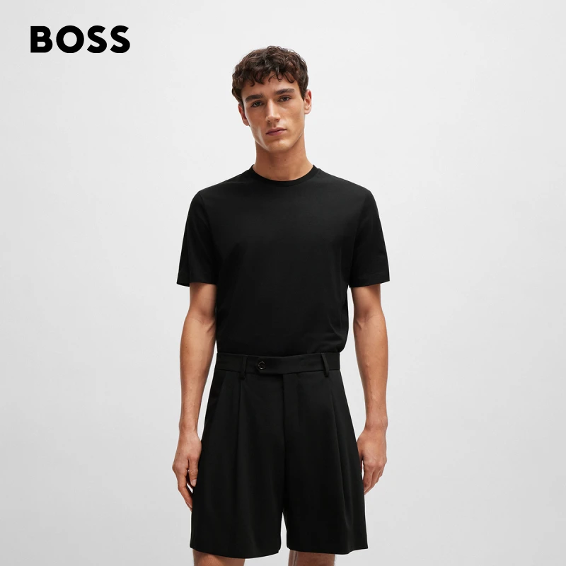 【100%棉】BOSS博斯男夏季棉质平纹针织常规版短袖T恤50468972