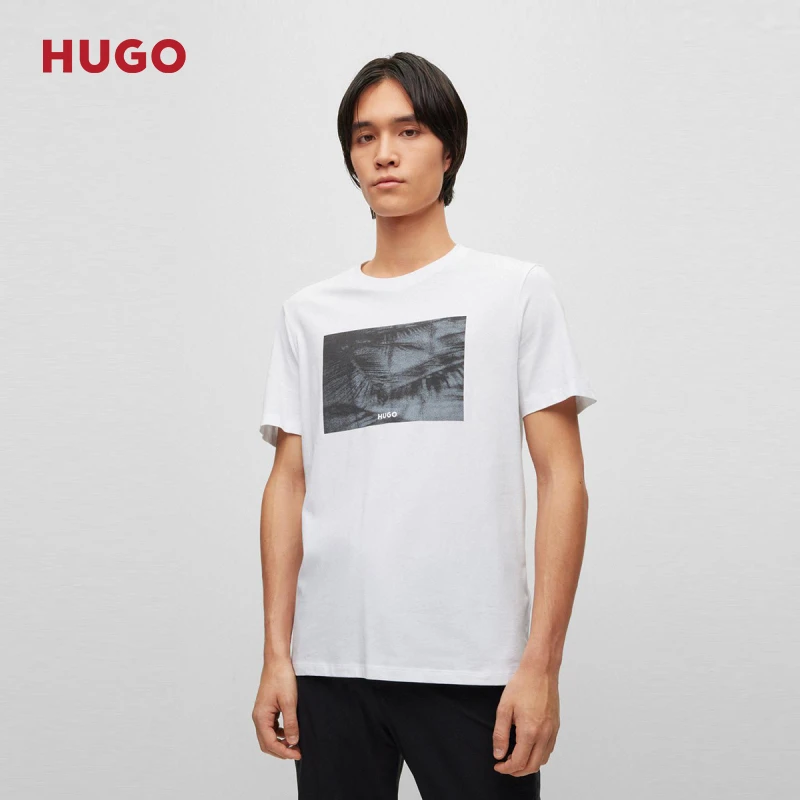 【引力专属】HUGO雨果新款抽象图案棉质平纹针织T恤50488913