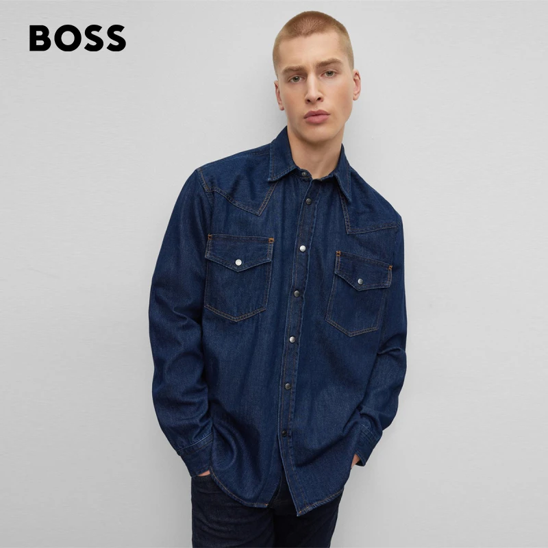 BOSS博斯男士 年新款休闲时尚棉质牛仔布宽松版型50489489